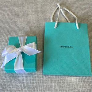 Tiffany & Co. gift bag, gift box, dust bag, and ribbon